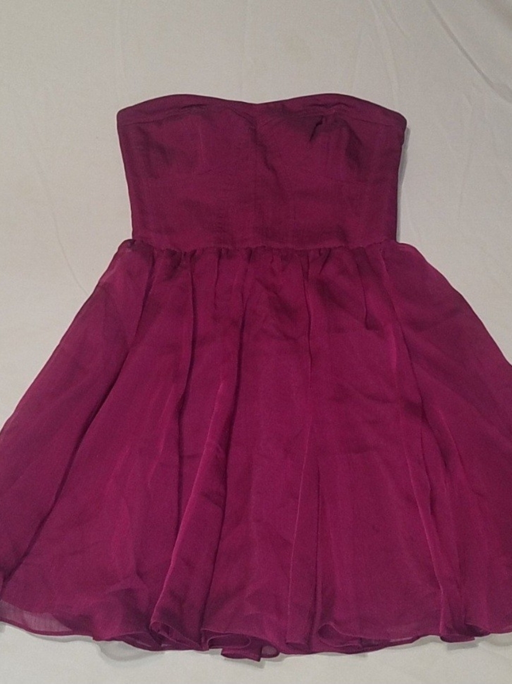 Guess Strapless Party Dress in Deep Magenta